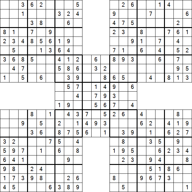 Samurai Sudoku - Easy