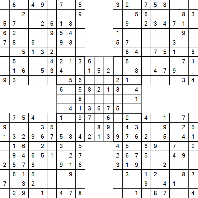 Samurai Sudoku - Easy
