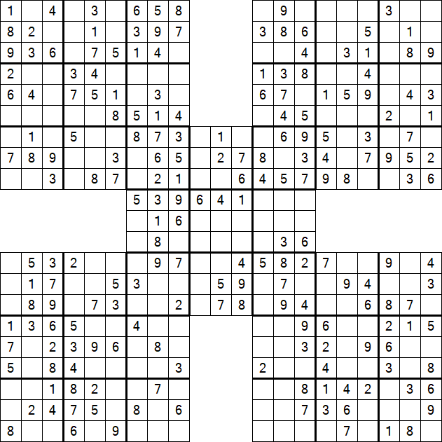 Samurai Sudoku - Easy