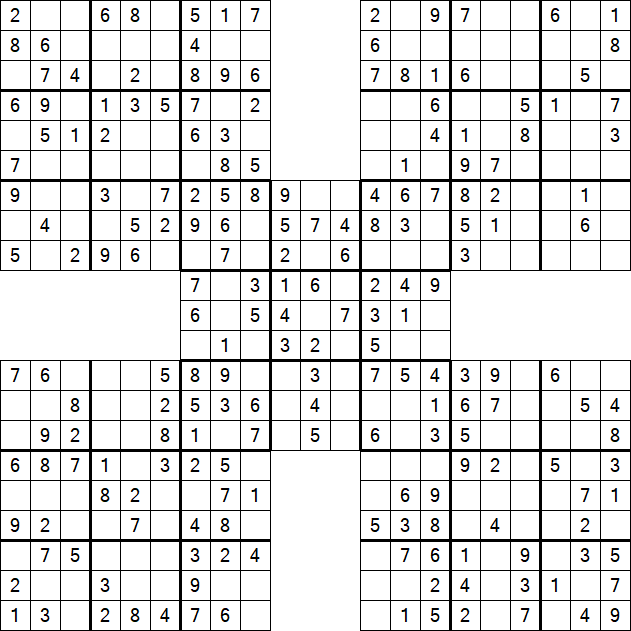 Samurai Sudoku - Easy