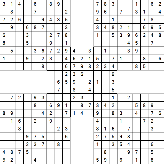 Samurai Sudoku - Easy