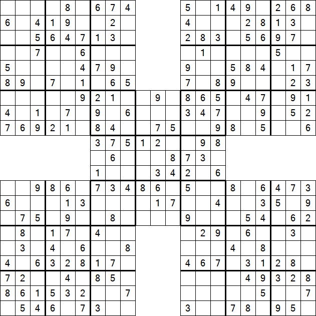 Samurai Sudoku - Easy