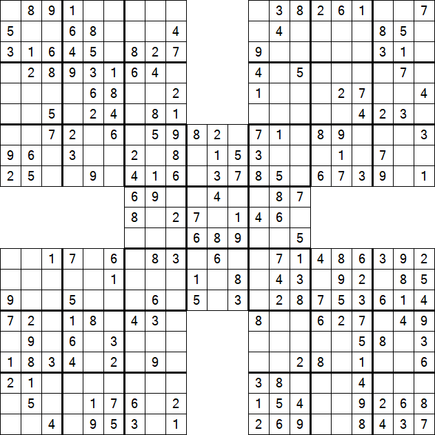 Samurai Sudoku - Easy