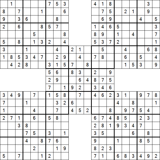 Samurai Sudoku - Easy
