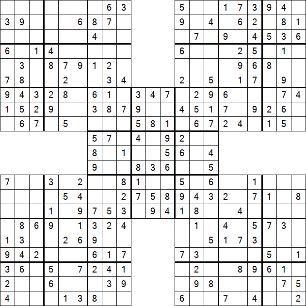 Samurai Sudoku - Easy