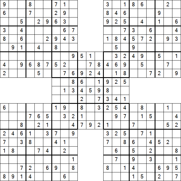 Samurai Sudoku - Easy