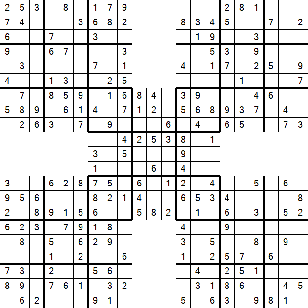 Samurai Sudoku - Easy
