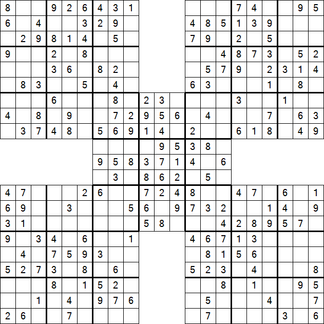 Samurai Sudoku - Easy