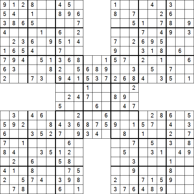 Samurai Sudoku - Fácil