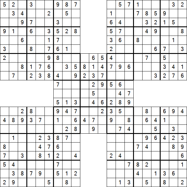 Samurai Sudoku - Fácil