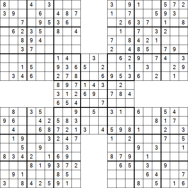 Samurai Sudoku - Easy