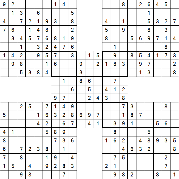 Samurai Sudoku - Simple