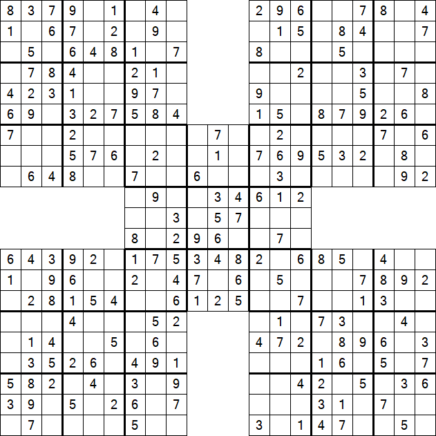 Samurai Sudoku - Simple
