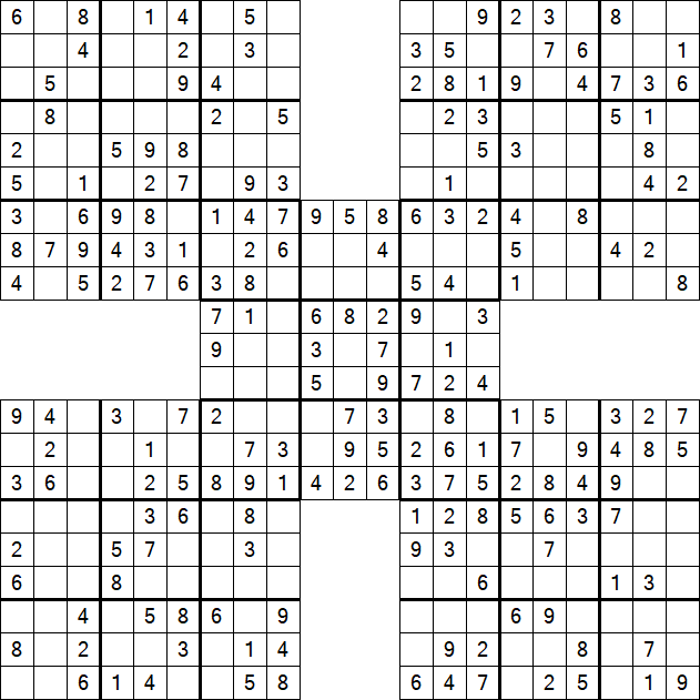 Samurai Sudoku - Simple