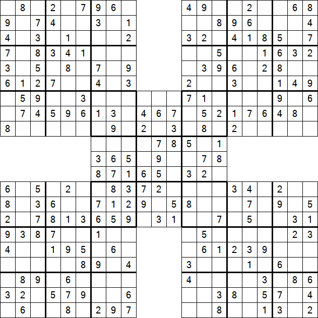 Samurai Sudoku - Einfach