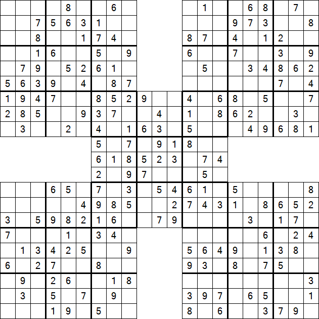 Samurai Sudoku - Einfach