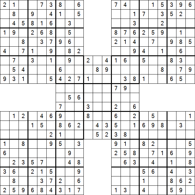 Samurai Sudoku - Einfach