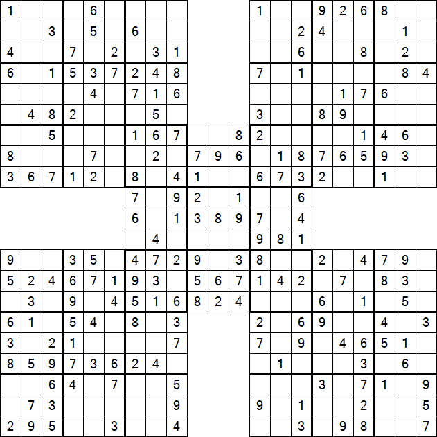 Samurai Sudoku - Einfach