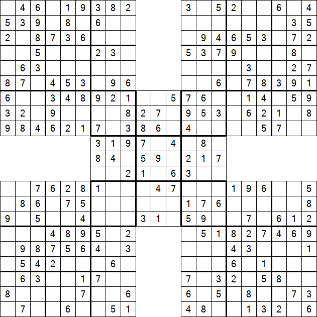 Samurai Sudoku - Einfach