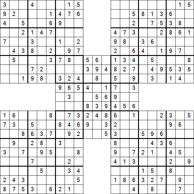 Samurai Sudoku - Easy
