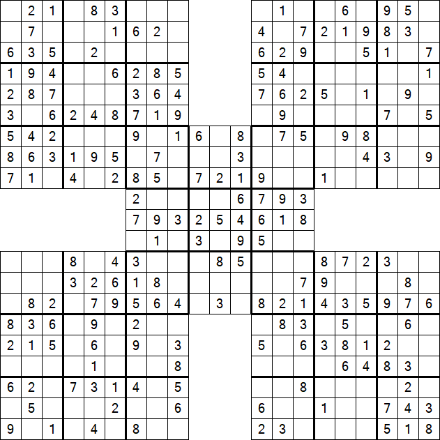 Samurai Sudoku - Easy
