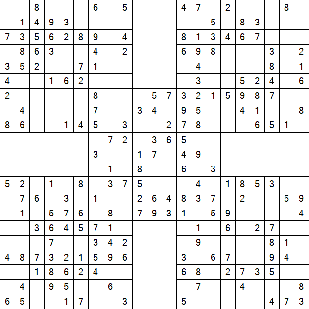Samurai Sudoku - Easy
