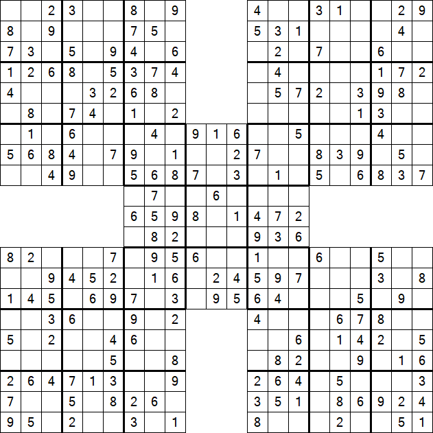 Samurai Sudoku - Easy