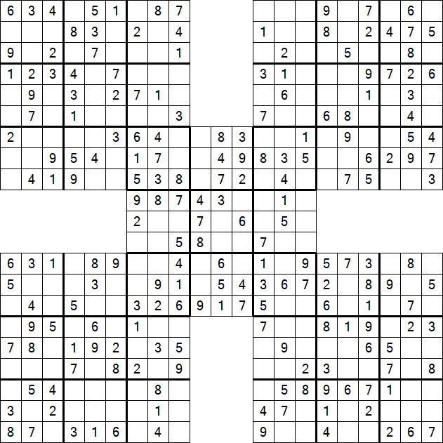 Samurai Sudoku - Easy