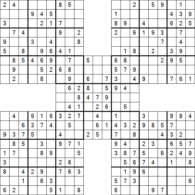 Samurai Sudoku - Easy