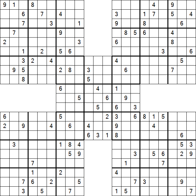 Samurai Sudoku - Easy 