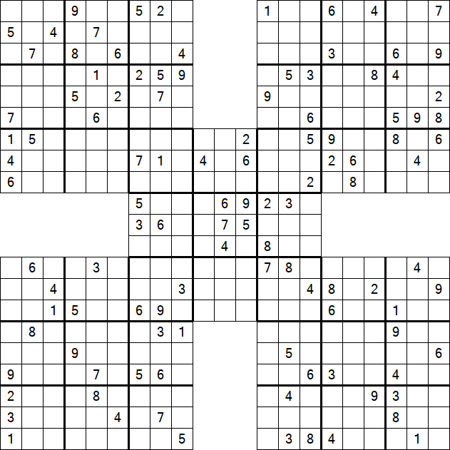 Samurai Sudoku - Difficile