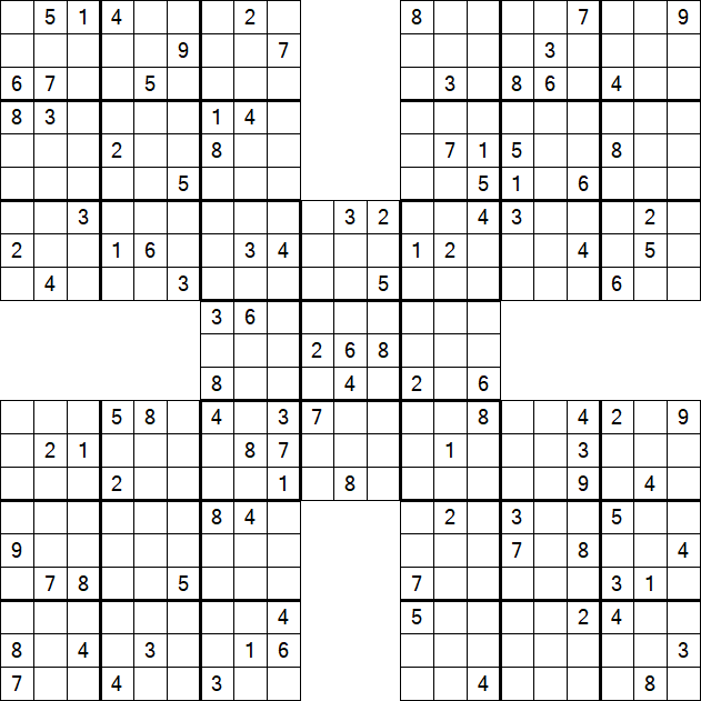 Samurai Sudoku - Hard