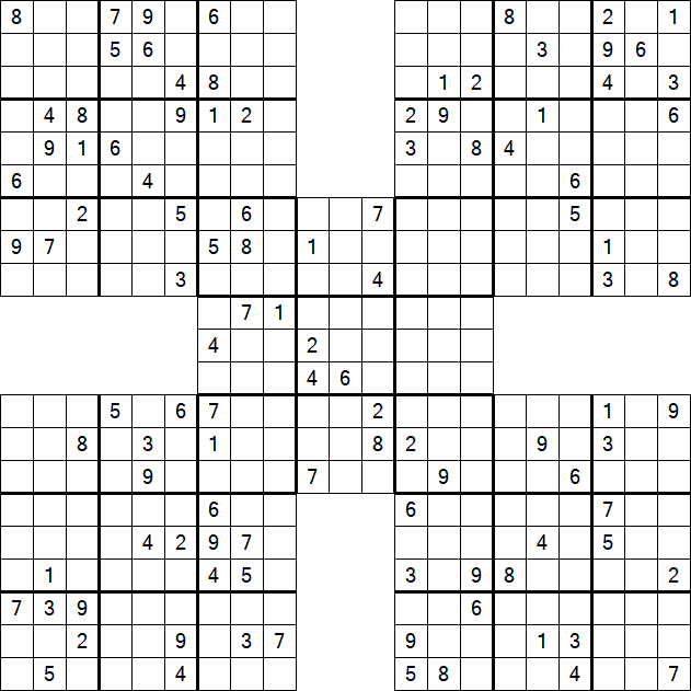 Samurai Sudoku - Difficile