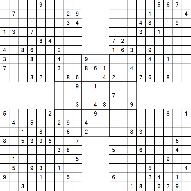 Samurai Sudoku - Difficile