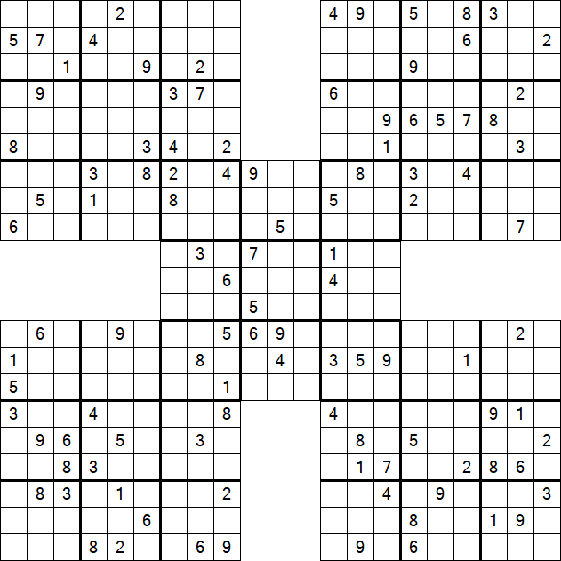 Samurai Sudoku - Difficile