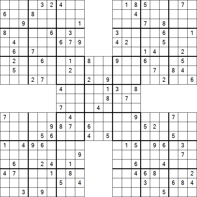 Samurai Sudoku - Difficile
