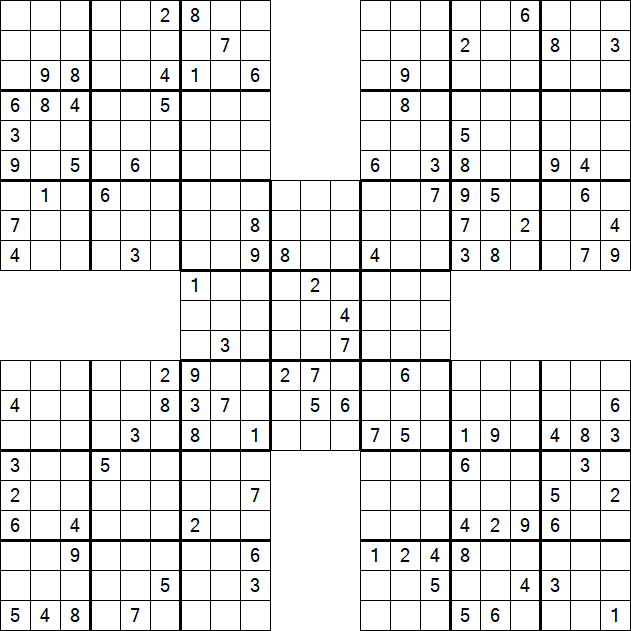 Samurai Sudoku - Difficile