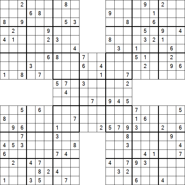 Samurai Sudoku - Difficile