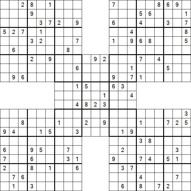 Samurai Sudoku - Difficile