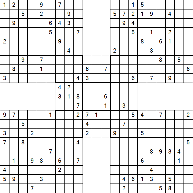 Samurai Sudoku - Difficile