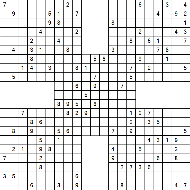 Samurai Sudoku - Difficile