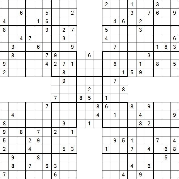 Samurai Sudoku - Difficile