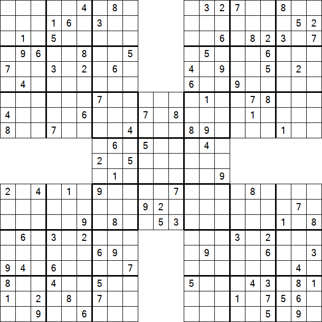 Samurai Sudoku - Difficile