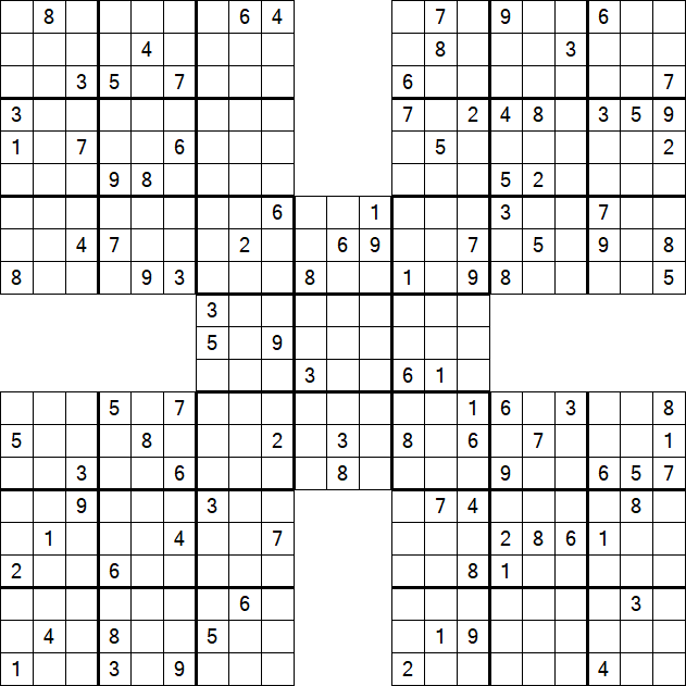 Samurai Sudoku - Difficile