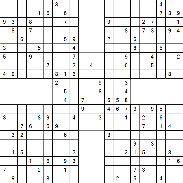 Samurai Sudoku - Difficile