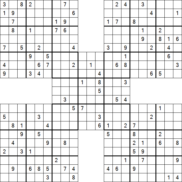 Samurai Sudoku - Difficile