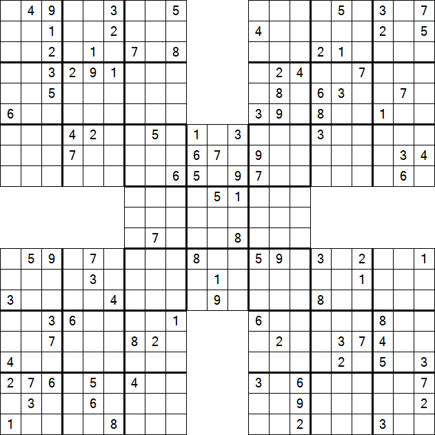 Samurai Sudoku - Difficile