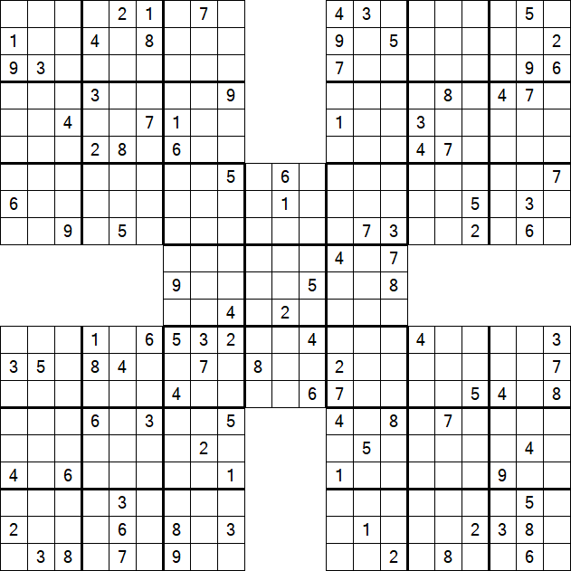 Samurai Sudoku - Difícil