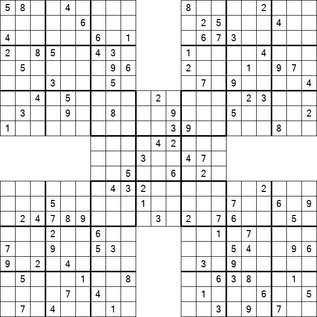 Samurai Sudoku - Difficile
