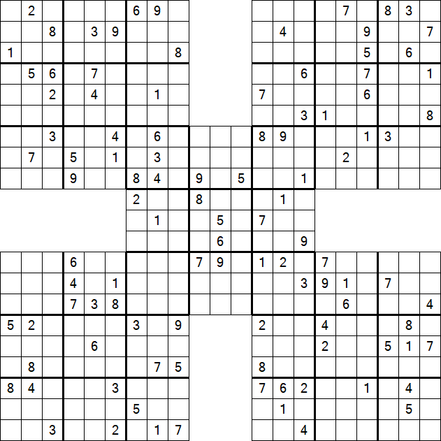 Samurai Sudoku - Difficile
